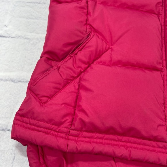 J.Crew Down Puffer Vest Womens Medium Pink Quilted Zip Button Preppy - Picture 13 of 15
